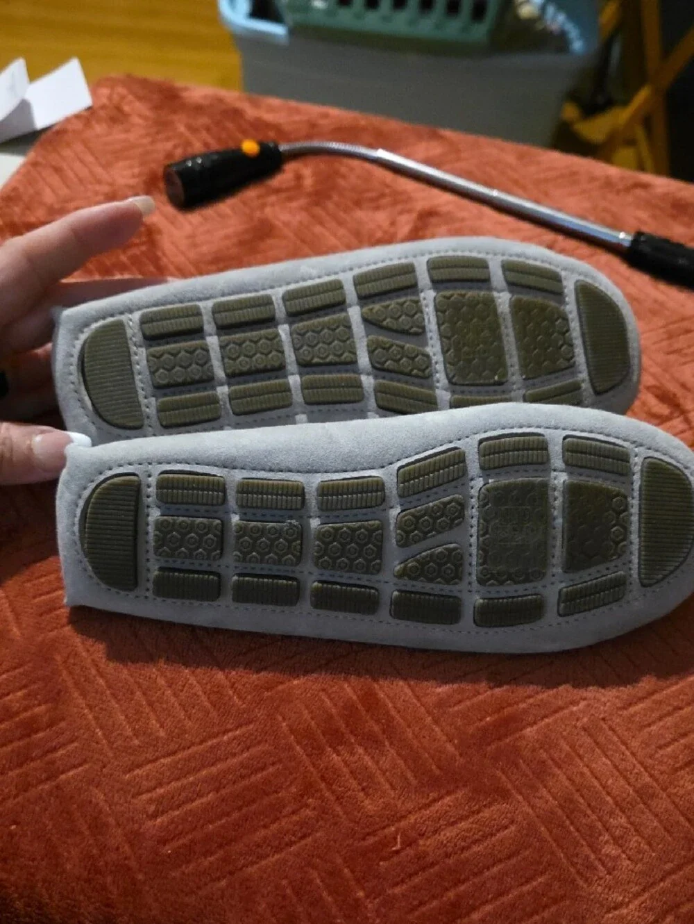 Janie and Jack Gray Suede Moccasin Flats